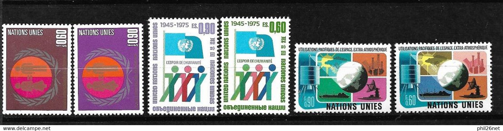 ONU Genève N°46 à  51 Neufs *  *  TB =MNH  VF   - Unused Stamps