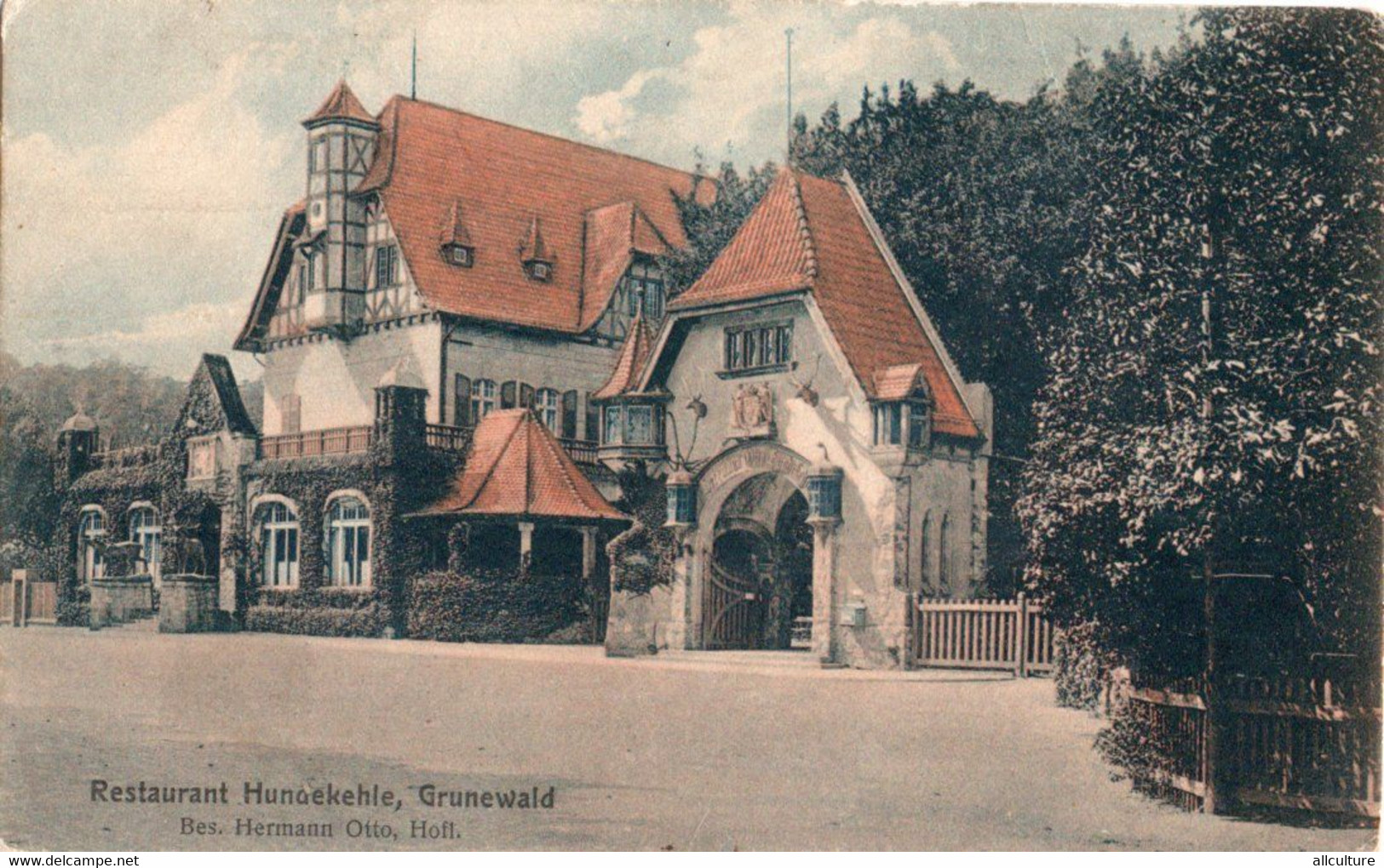 A645 - RESTAURANT HUNDEKEHLE GRUNEWALD  BES. HERAMANN OTTO , HOFT  VINTAGE POSTCARD - Grunewald