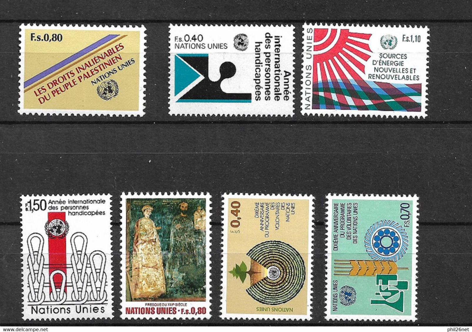 ONU Genève N° 96 à 102  Neufs * * TB =MNH  VF  - Unused Stamps