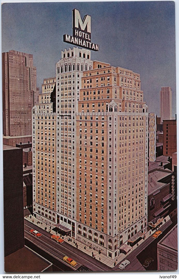New-York-City - CPA - Hotel Manhattan Illustration Publicité - Bars, Hotels & Restaurants