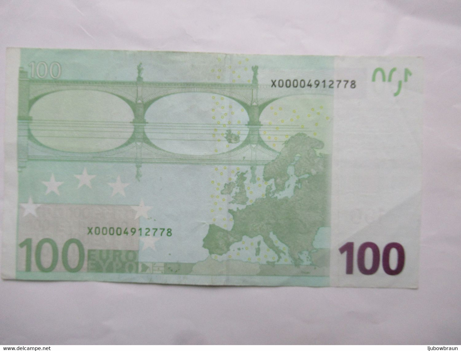 100 Euro-Schein Duisenberg  X (P). Gebr. - 100 Euro