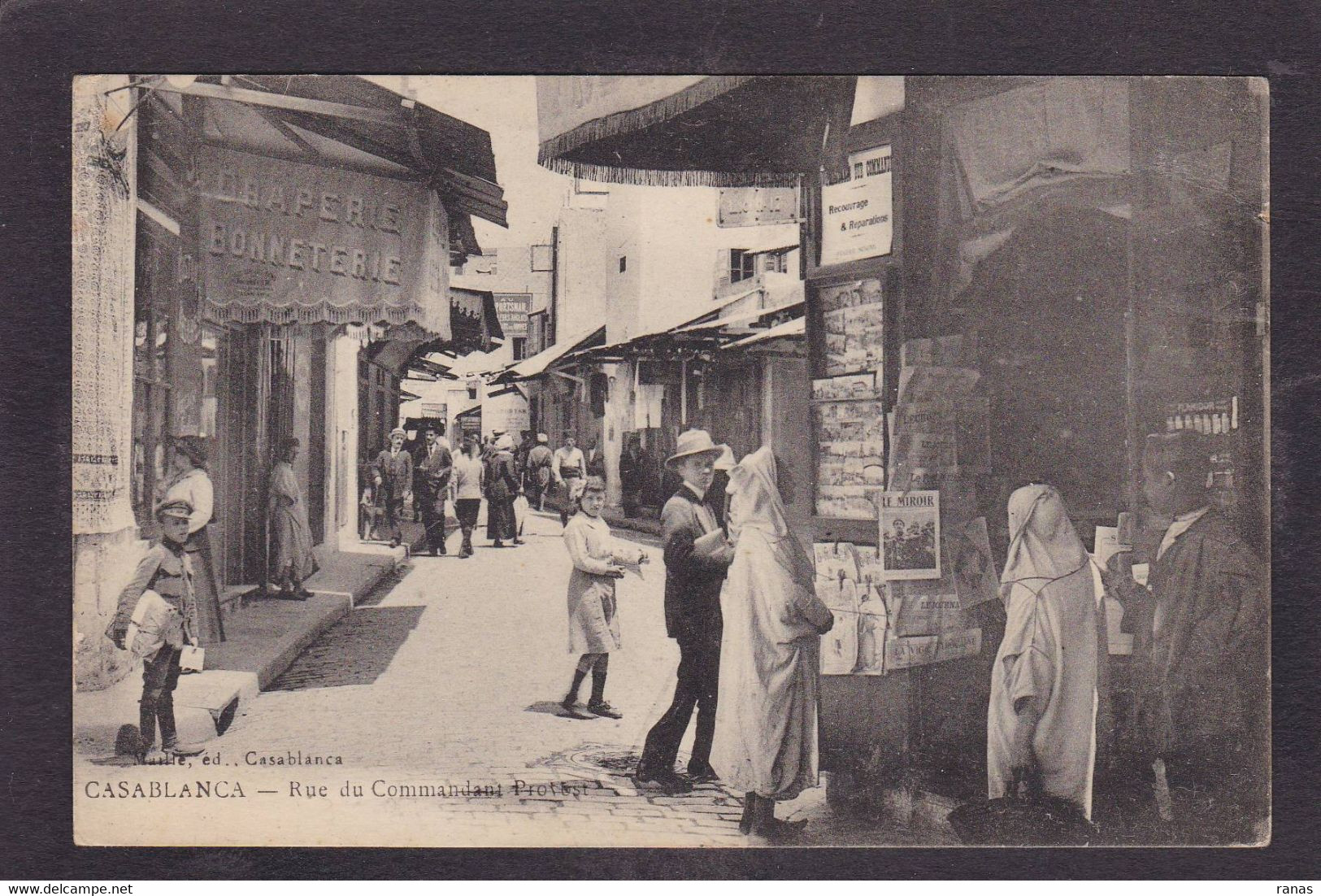 CPA Maroc > Casablanca Devanture Magasin Commerce Shop écrite Marchand De Cartes Postales - Casablanca