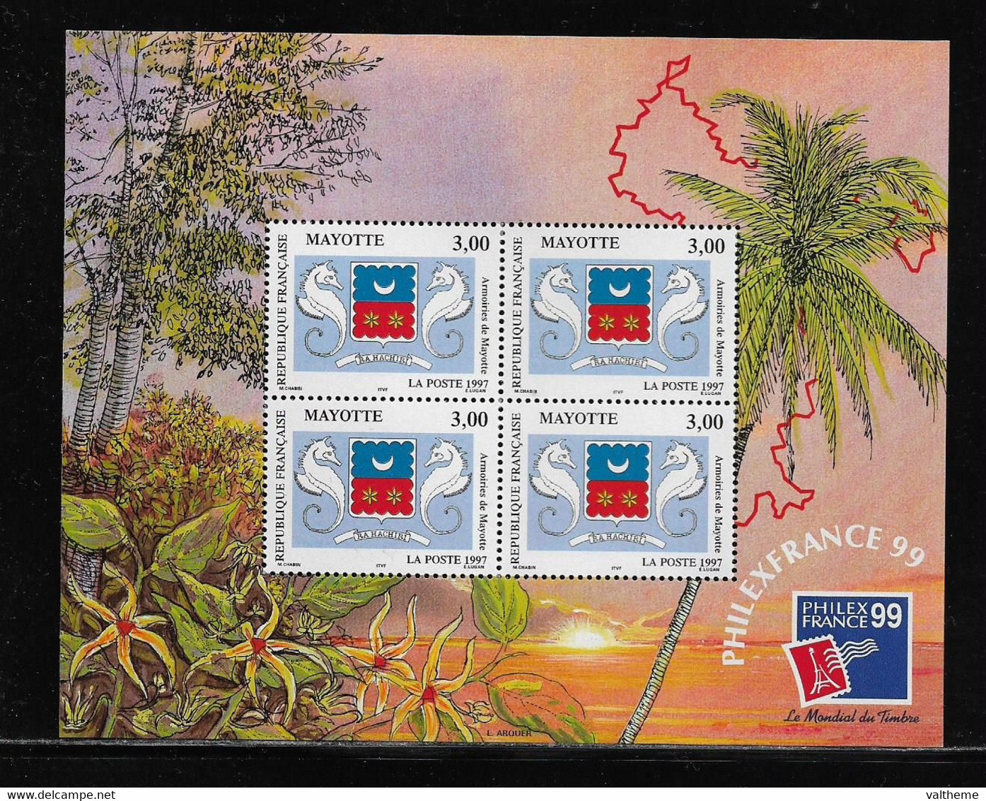 MAYOTTE ( FRMAY - 206 )  1999  N° YVERT ET TELLIER  N° 1  N** - Hojas Y Bloques