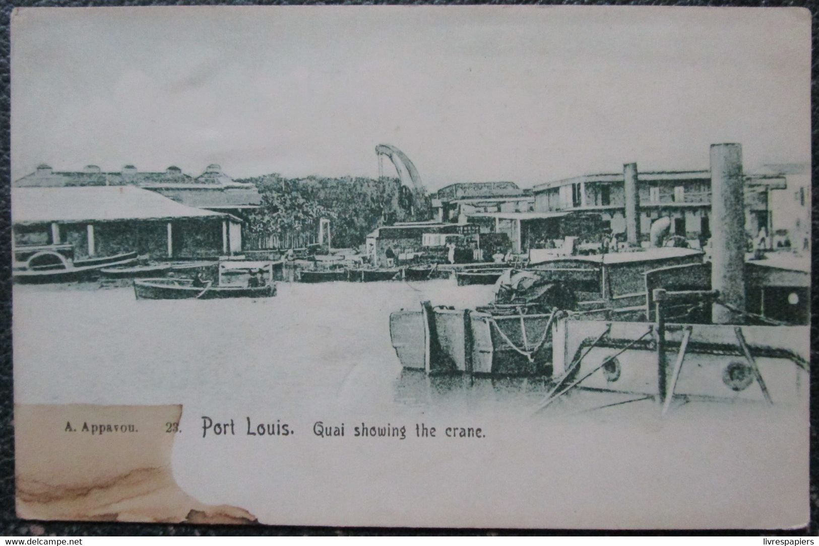 Maurice Ile Port Louis Quai Showing The Crane  Cpa - Mauritius