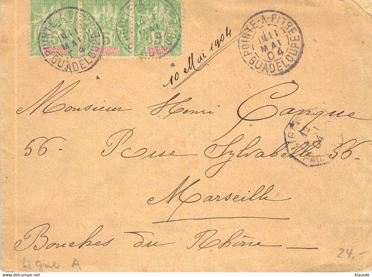 MiNr.(40 Mef) Guadeloupe Auf Cover 1904 AKS - Storia Postale