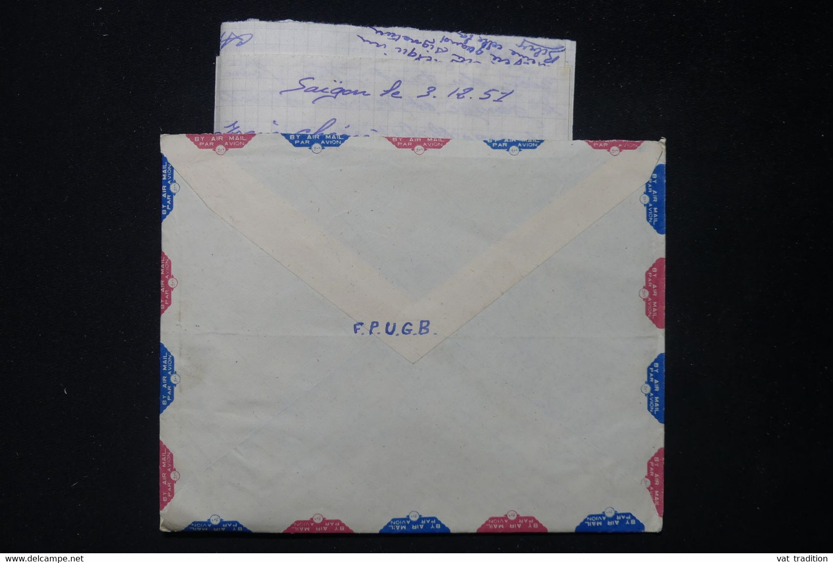 FRANCE - Enveloppe En FM Avec Contenu D'un Marin En Indochine En 1951 Pour La France - L 83829 - War Of Indo-China / Vietnam