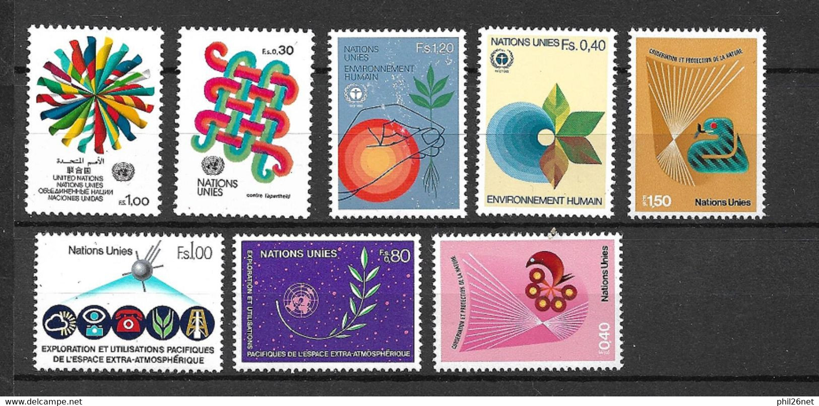 ONU Genève N° 103 à 110  Neufs * * TB =MNH  VF  - Unused Stamps