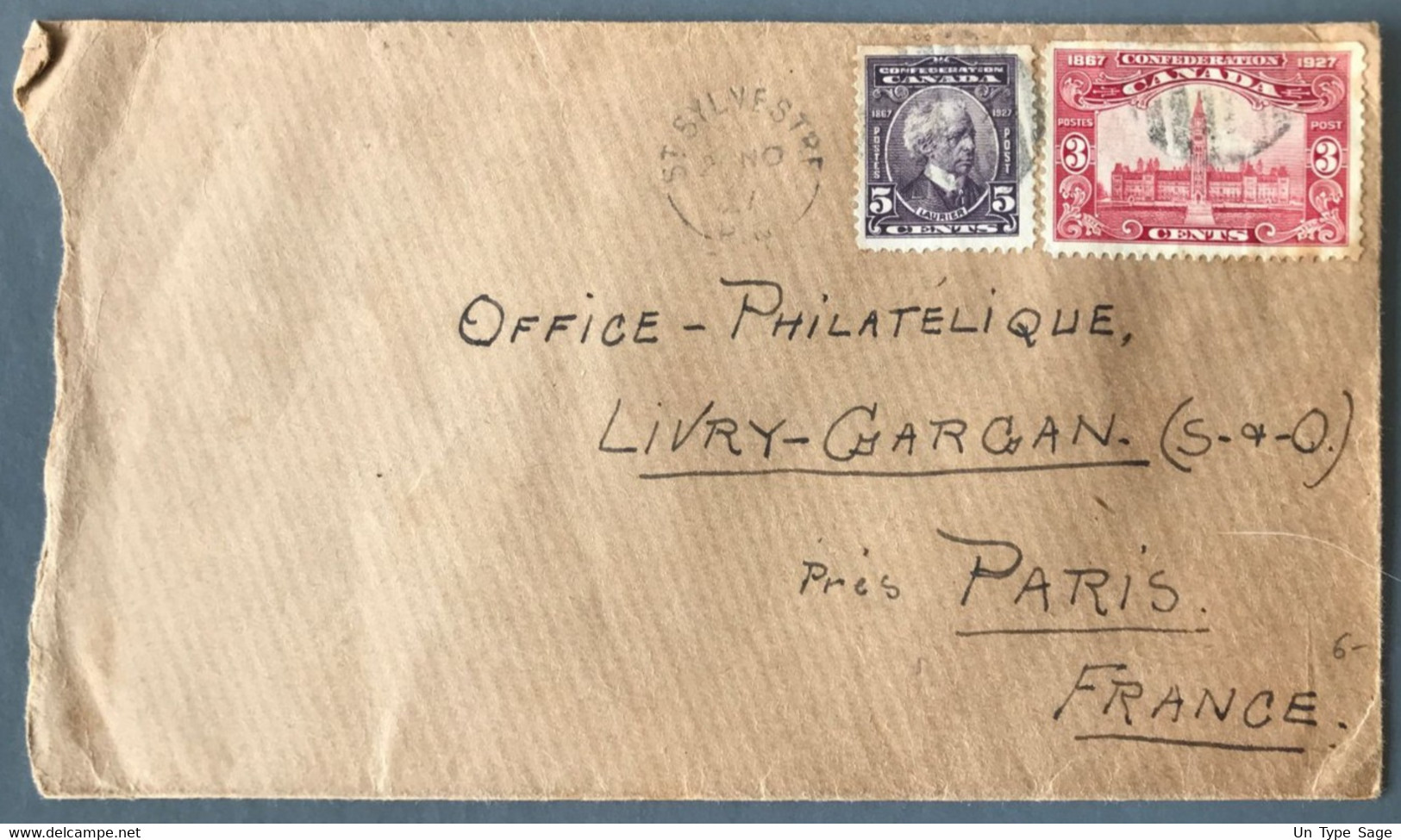 Canada Divers Sur Enveloppe De St Sylvestre 1927 Pour La France - (C1765) - Storia Postale