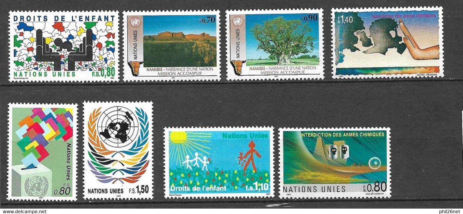 ONU Genève N° 206 à 213 Neufs * * TB =MNH  VF  - Ongebruikt