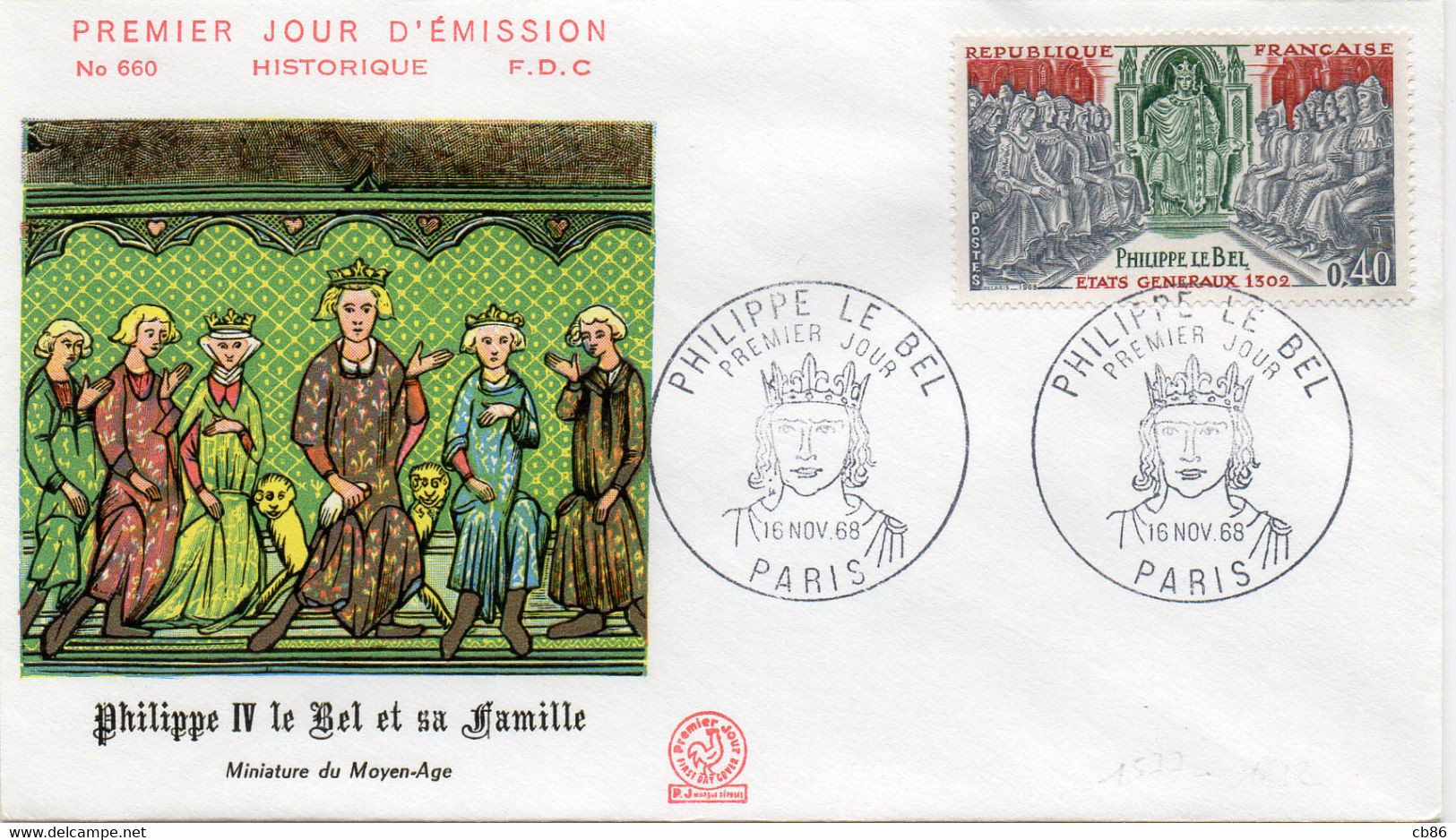 3 Premier Jour N° 1577 à 1579 Histoire De France 16/11/1968 Paris édition Coq - 1960-1969