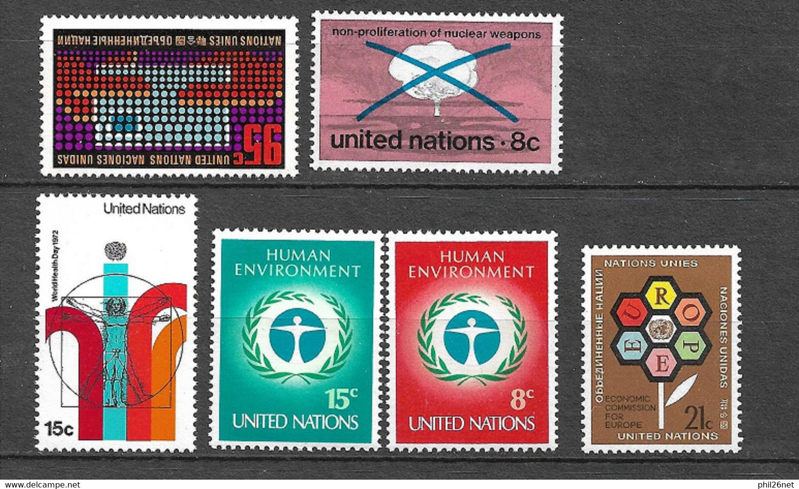 ONU New York  N° 219  à  224   Neufs * * TB =MNH   VF     - Unused Stamps