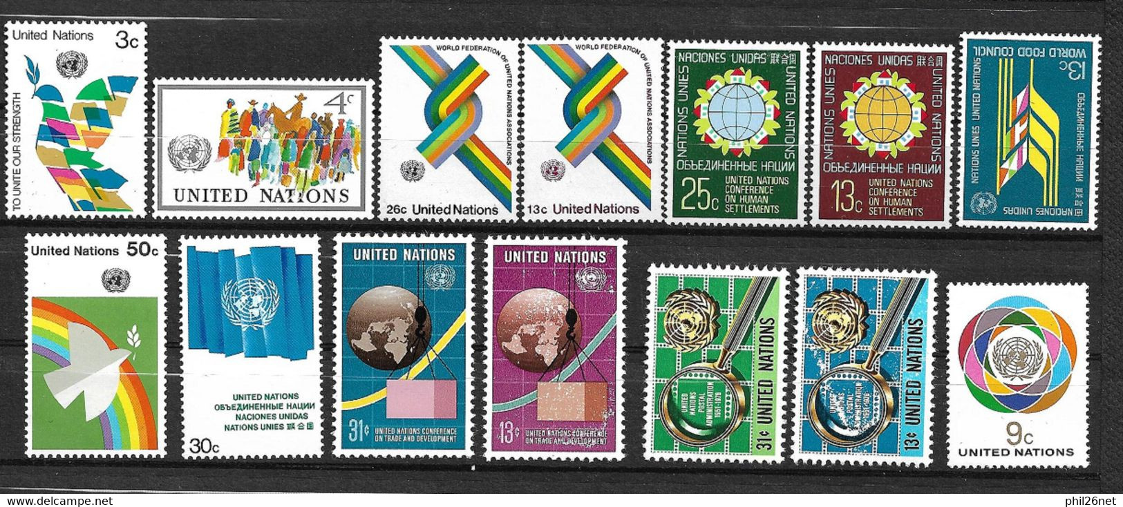 ONU New York  N° 259  à  272    Neufs * * TB =MNH   VF       - Unused Stamps