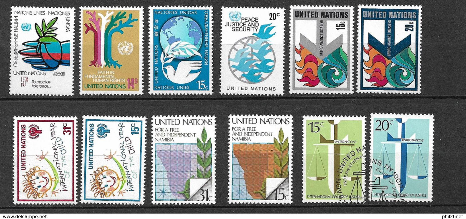 ONU New York  N° 296 à  305  Neufs * * TB =MNH   VF  EtN° 306 Et 307 Oblitérés TB  - Unused Stamps