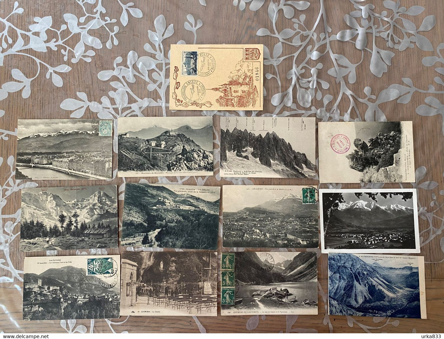 Lot 13 CPA Montagne Alpes Pyrénées Marcophilie Et Timbres Intéressants - Other & Unclassified