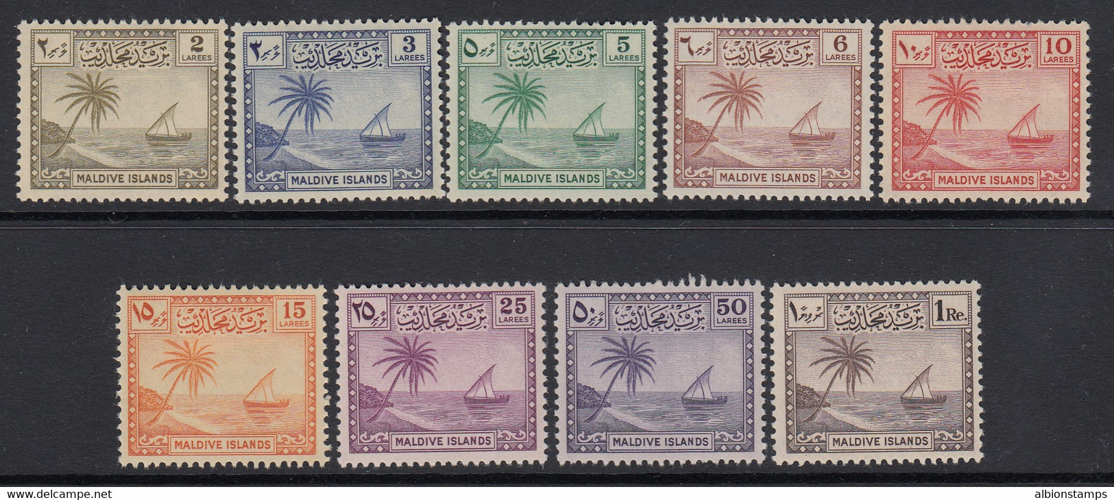 Maldive Islands, Sc 20-28 (SG 21-29), MLH - Maldiven (...-1965)