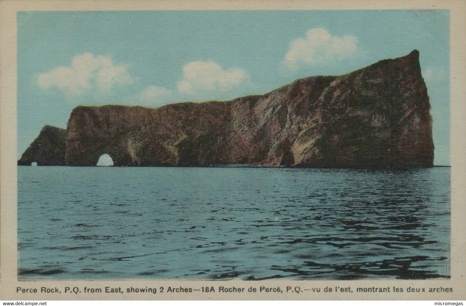 PERCE - Percé Rock, P.Q., From East, Showing 2 Arches - Percé