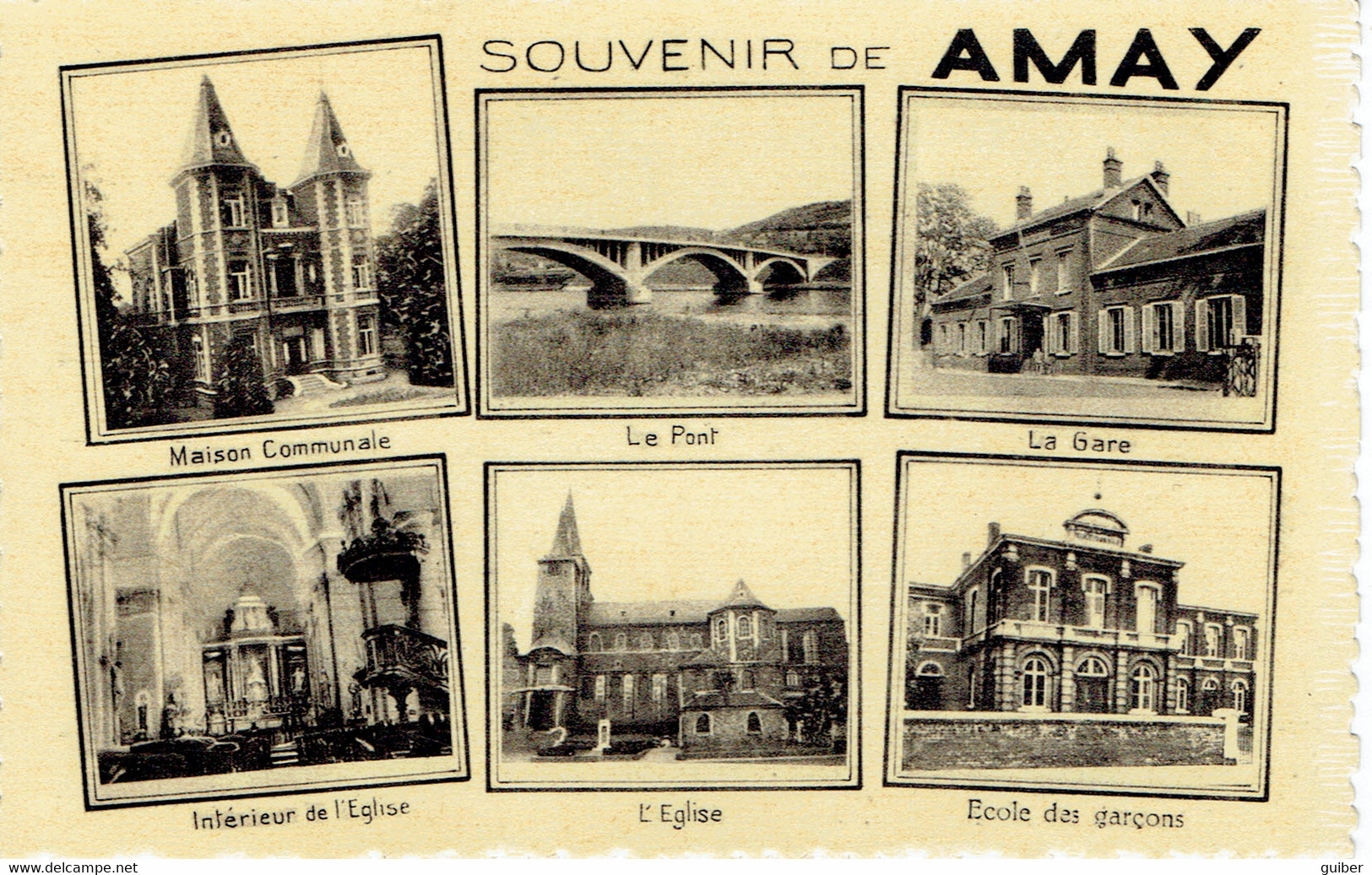 Amay Souvenir Multivues (6) La Gare,ecole Des Garcons.....multiphoto Flawinne - Amay