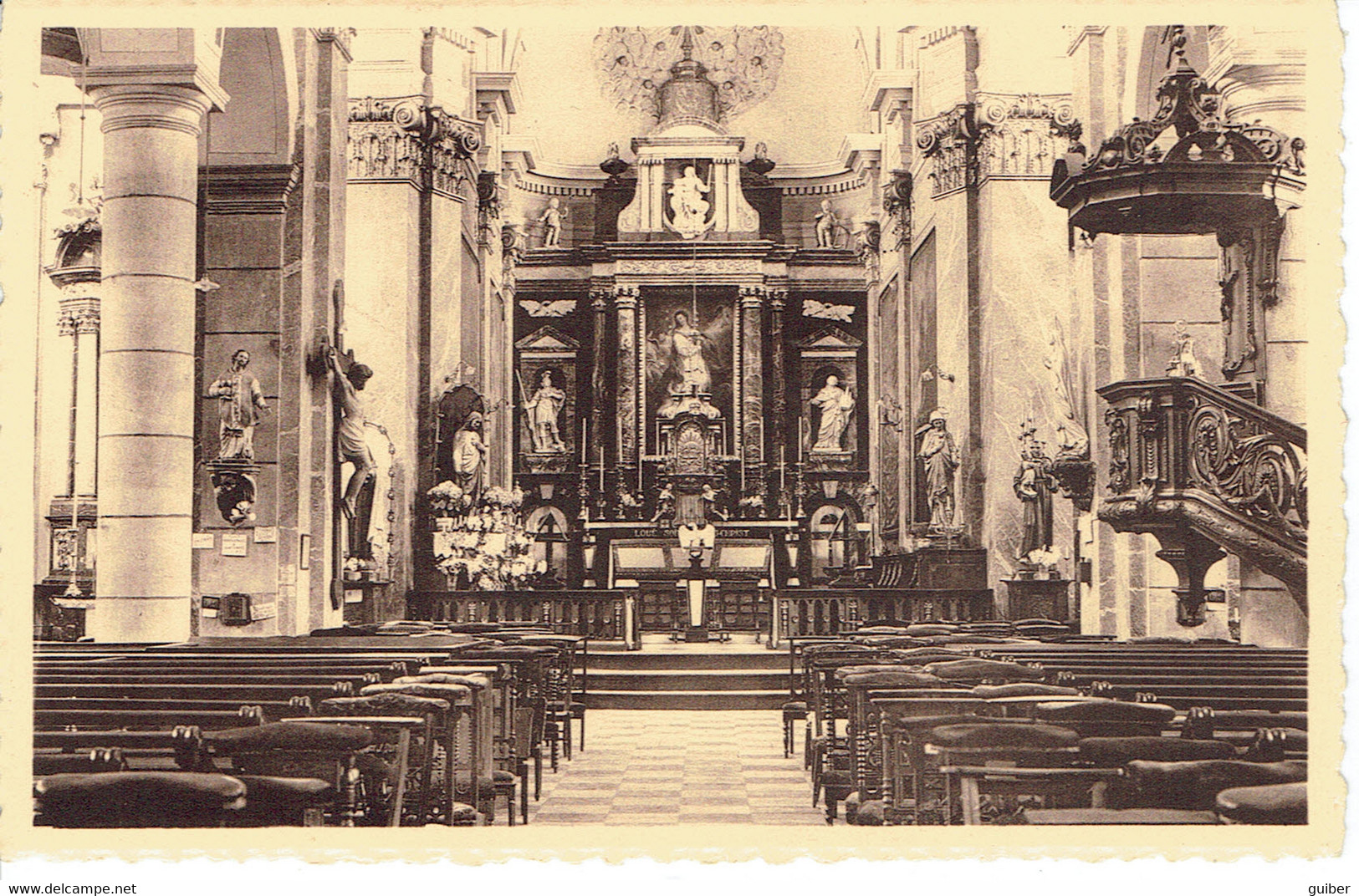 Amay  L'interieur De La Collegiale  Papeterie Charles Delcominette - Amay