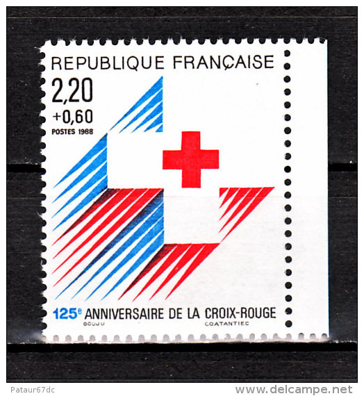FRANCE / 1988 / Y&T N° 2555a ** : 125ème Anniversaire De La Croix-Rouge (de Carnet Avec Bord) X 1 - Ongebruikt