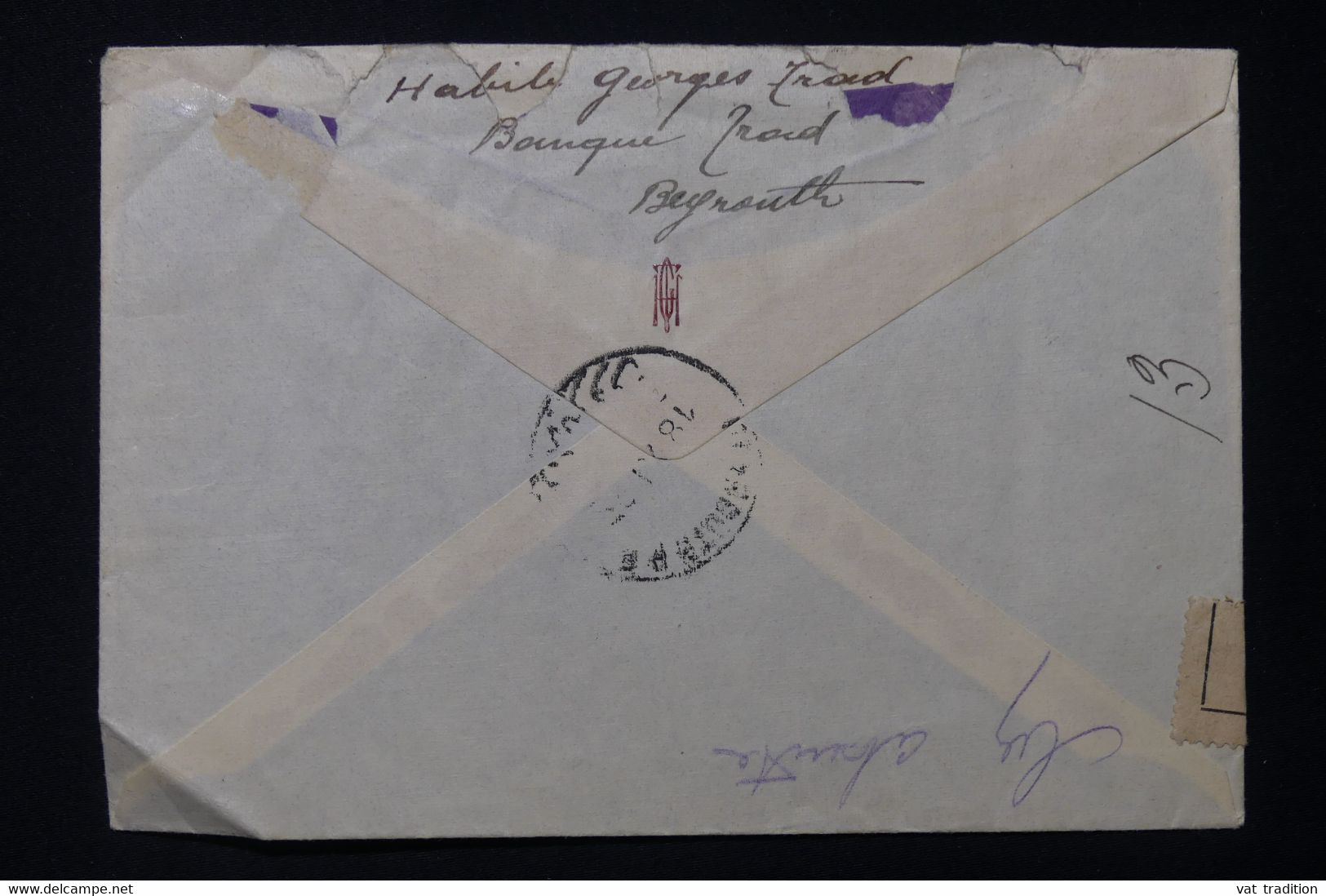 LIBAN - Enveloppe En Recommandé De Beyrouth Pour Paris En 1935 - L 83910 - Briefe U. Dokumente