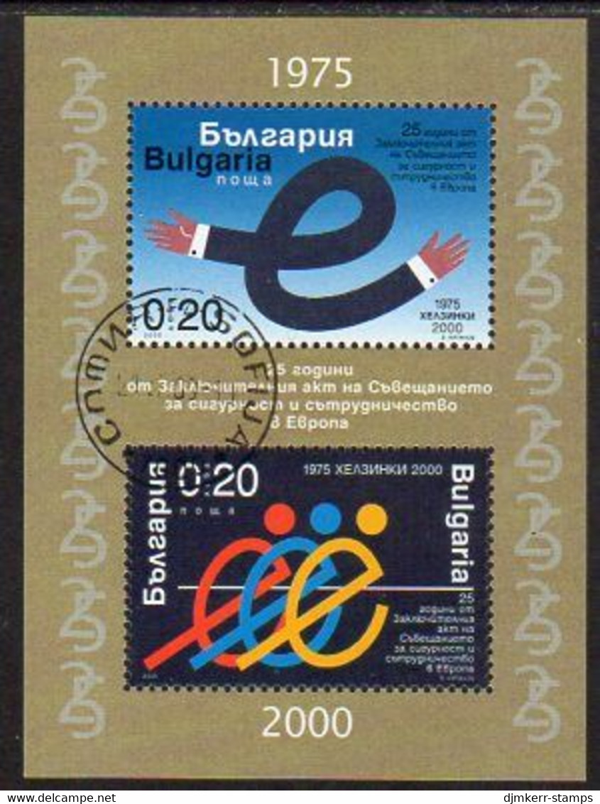 BULGARIA 2000 European Security Conference Block  Used.  Michel Block 244 - Used Stamps