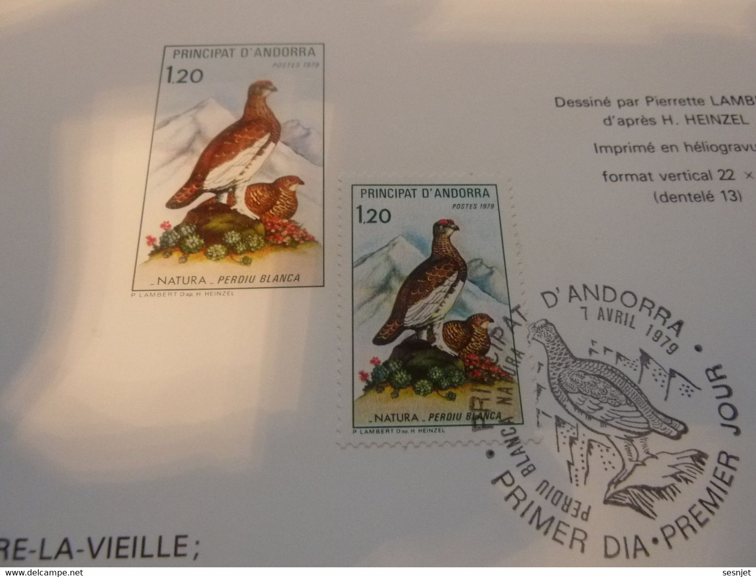 Andorre-la-Vieille - Protection De La Nature - Perdrix Blanche - Année 1979 - - Briefe U. Dokumente