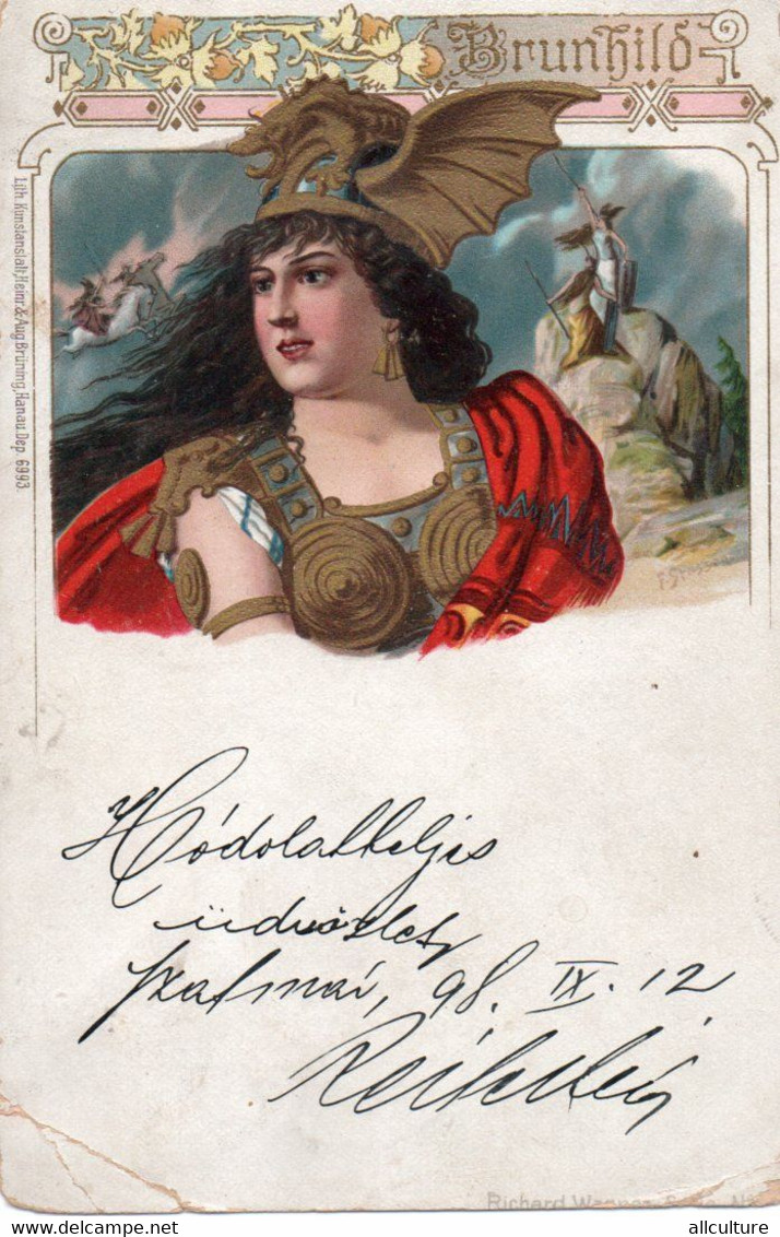 A660 - BRUNHILD 1898  VINTAGE POSTCARD USED - Wagner, Richard