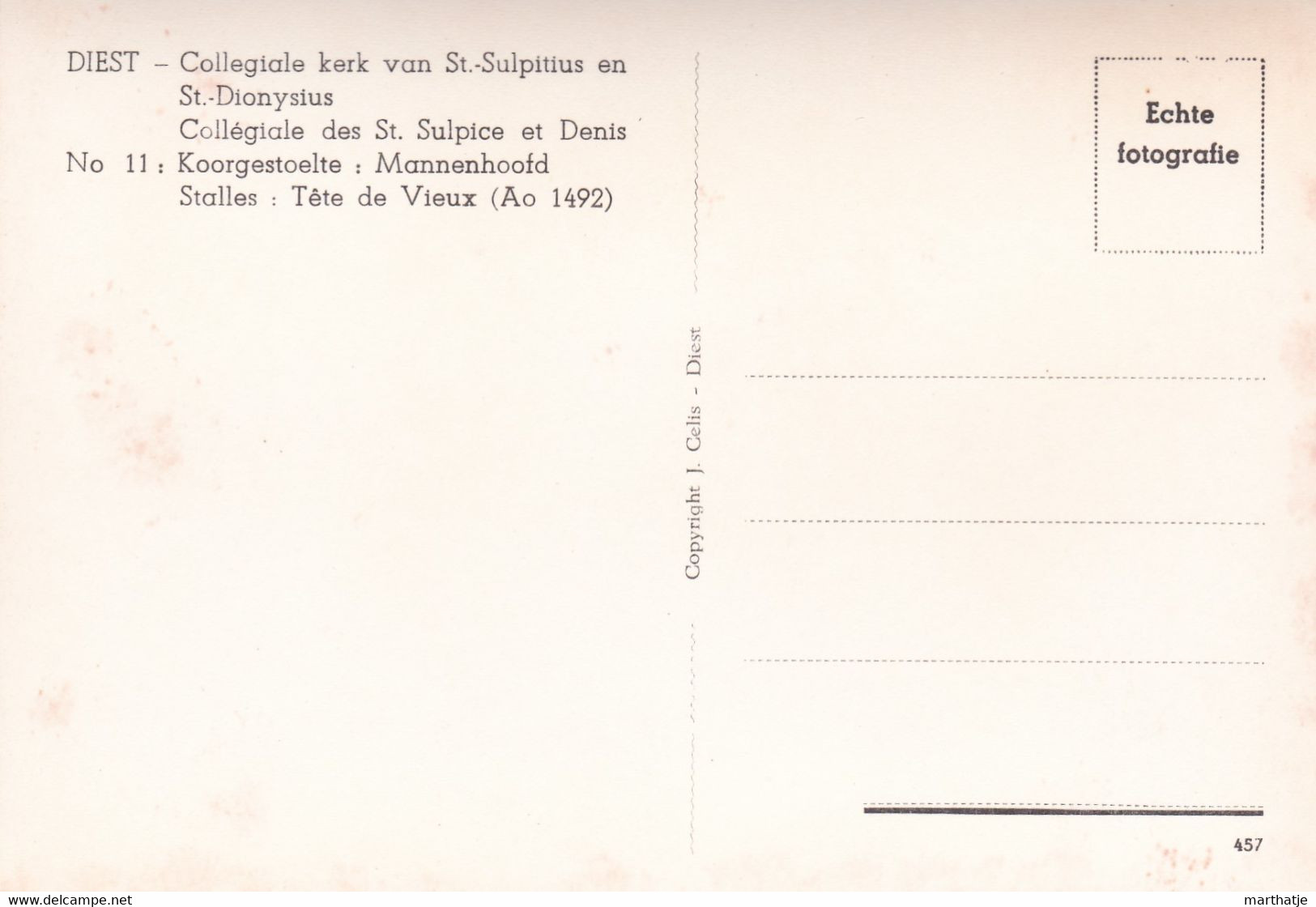 11 - Diest - Collegiale Kerk Van St.-Sulpitius En St.-Dionysius - Koorgestoelte : Mannenhoofd (Ao 1492) - Stalles - Diest