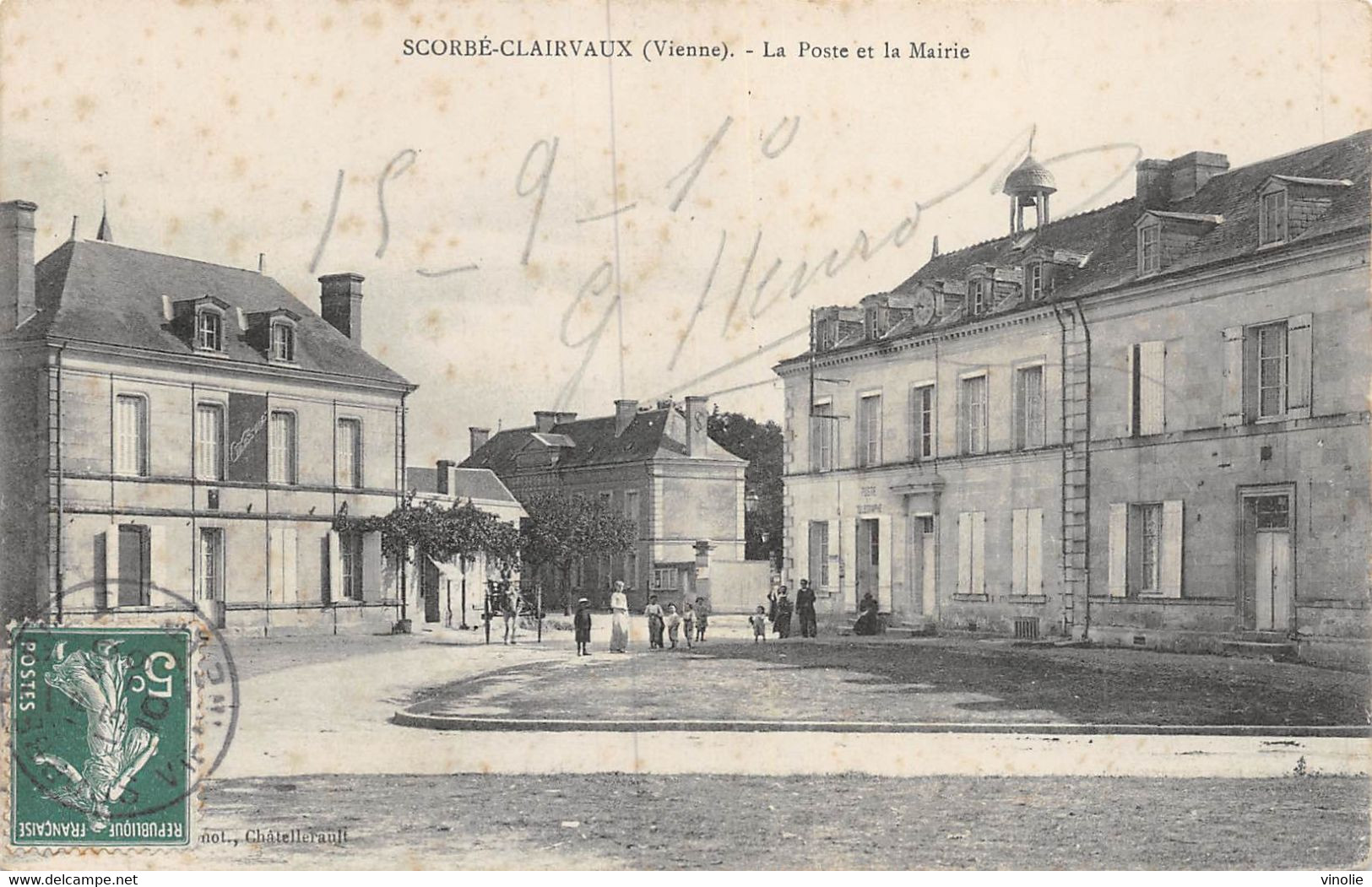 21-549 : SCORBE-CLAIRVAUX. LA POSTE ET LA MAIRIE - Scorbe Clairvaux