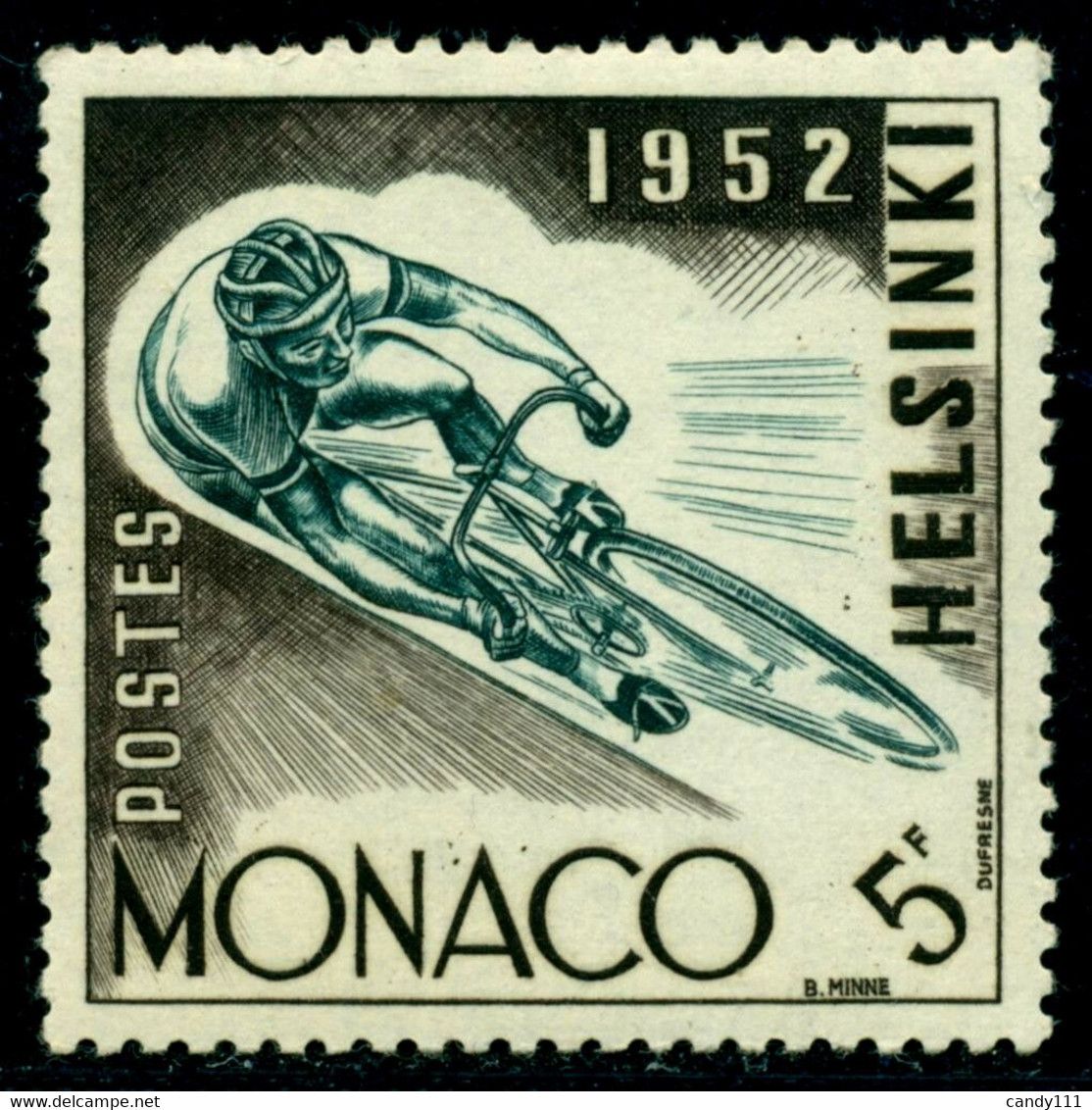 Monaco 1953 Helsinki Summer Olympics, Cycling, Bicycle, Sports, Mi. 461, MNH - Sommer 1952: Helsinki