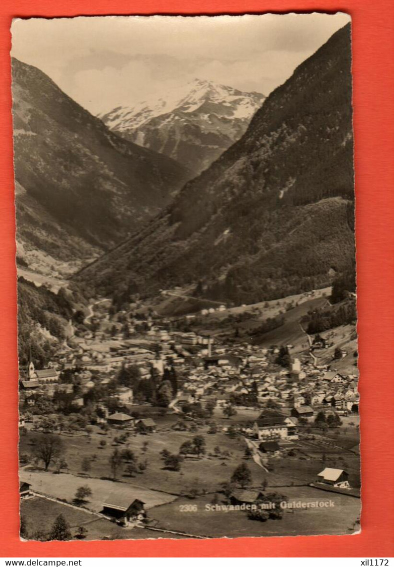 ZDD-01 Schwanden Glarus Sud Mit Gulderstock .  Gelaufen 1954  Schönwetter-Elm 2306 - Glarona Sud