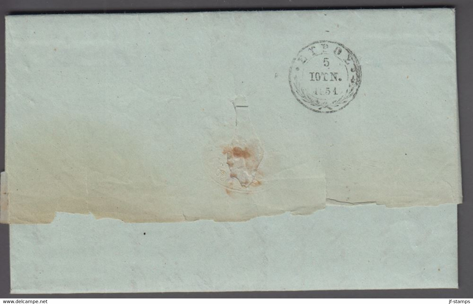 1851. GREECE Prefil Cover Dated 1851. Cancelled. Marking 15 In Brownred.  () - JF412415 - ...-1861 Voorfilatelie