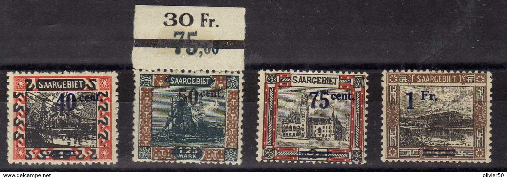 Sarre (1921)  - Serie Courante Surchargee - Neufs* - MH - Sonstige & Ohne Zuordnung