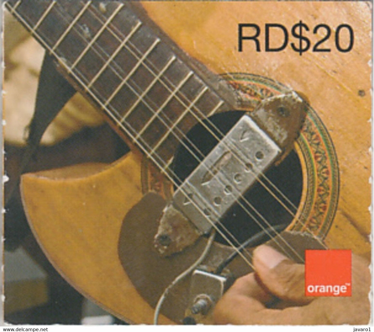 ORANGE : OR-37 RD$ 20 Guitar (ticket) USED Exp: 31-12-2009 - Dominicaanse Republiek