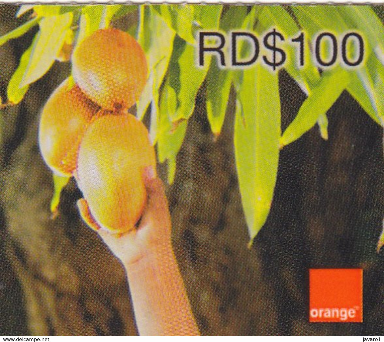ORANGE : OR-31 RD$100 Mangoes (ticket) USED Exp: 31-12-2010 - Dominicana