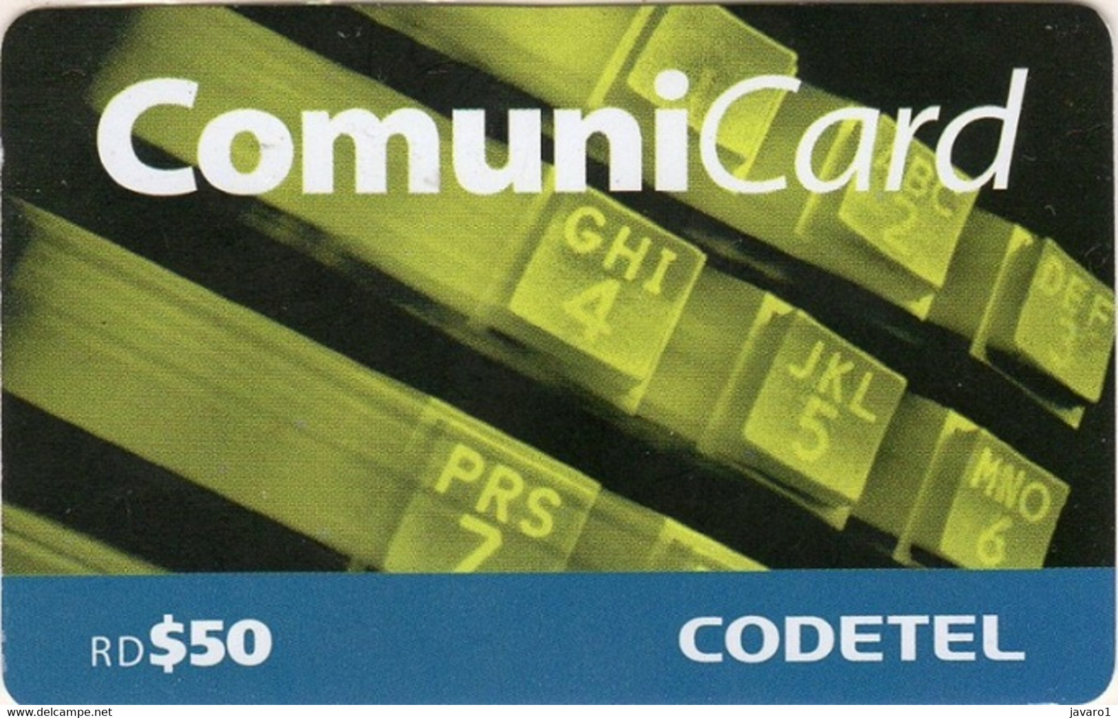 CODETEL-KEYBOARD : K04.K RD$ 5O *91 USED Exp: 60 DIAS - Dominik. Republik