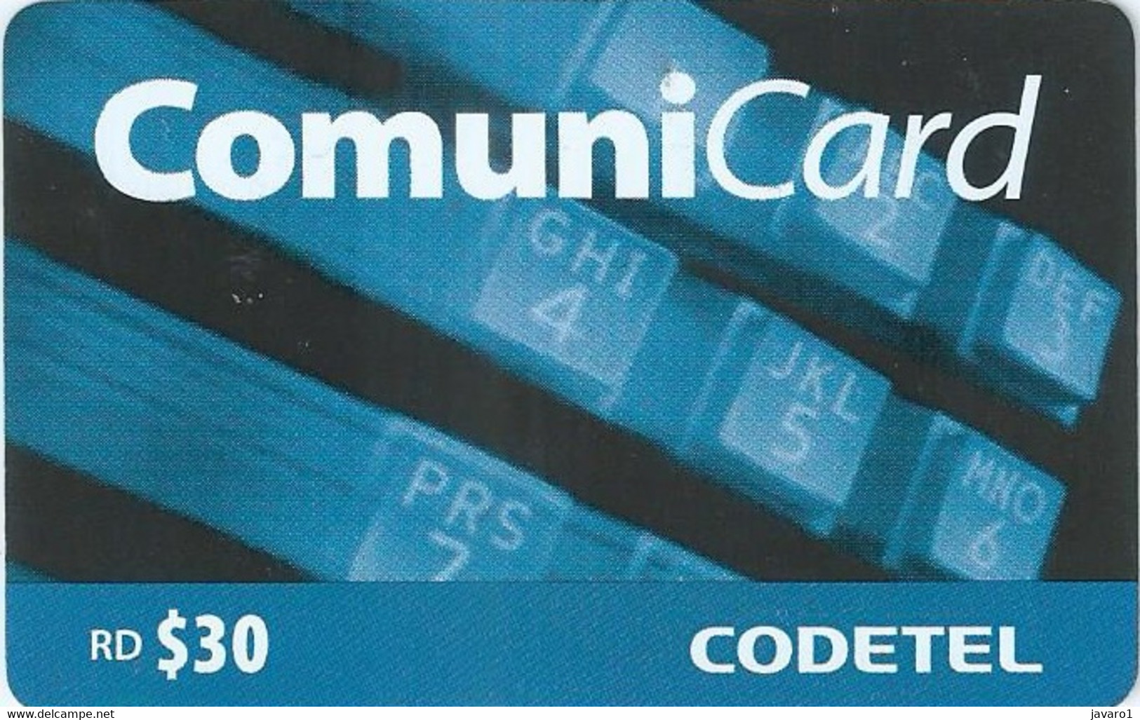 CODETEL-KEYBOARD : K02.L RD$ 30 *91 USED Exp: 60 DIAS - Dominicaine