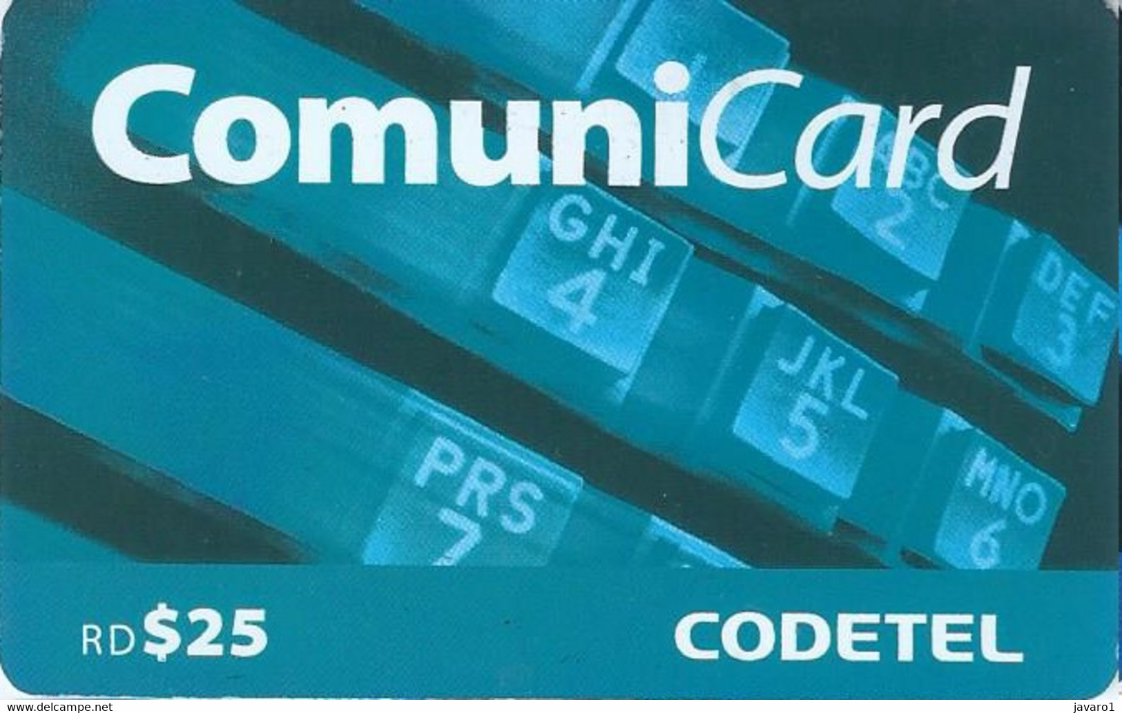 CODETEL-KEYBOARD : K01.B RD$ 25 2lines USED Exp: 60 DIAS - Dominicana