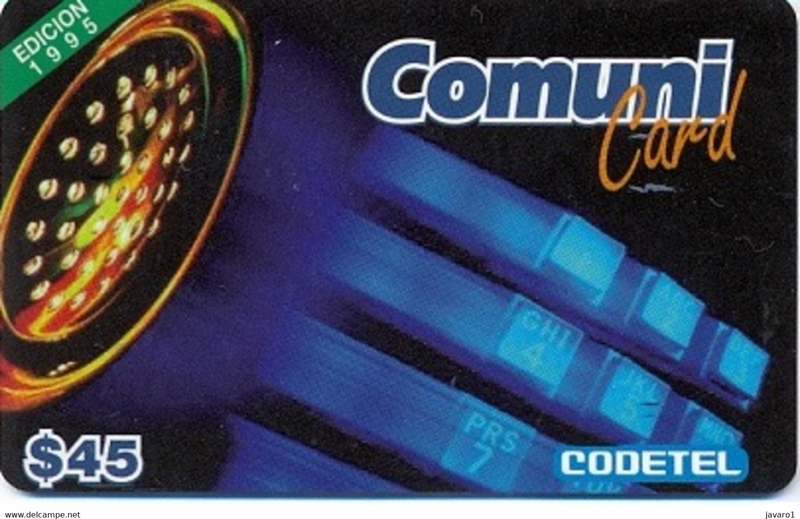 CODETEL : DMC027 $45 Phone Ed.95 Phone ED 01/96 ! MINT Exp: 31 ENE 1996 - Dominicaanse Republiek