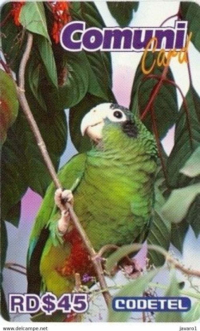 CODETEL : DMC023 RD$45 Comuni Card Bird  Thin USED Exp: 3 MONTHS - Dominicaanse Republiek