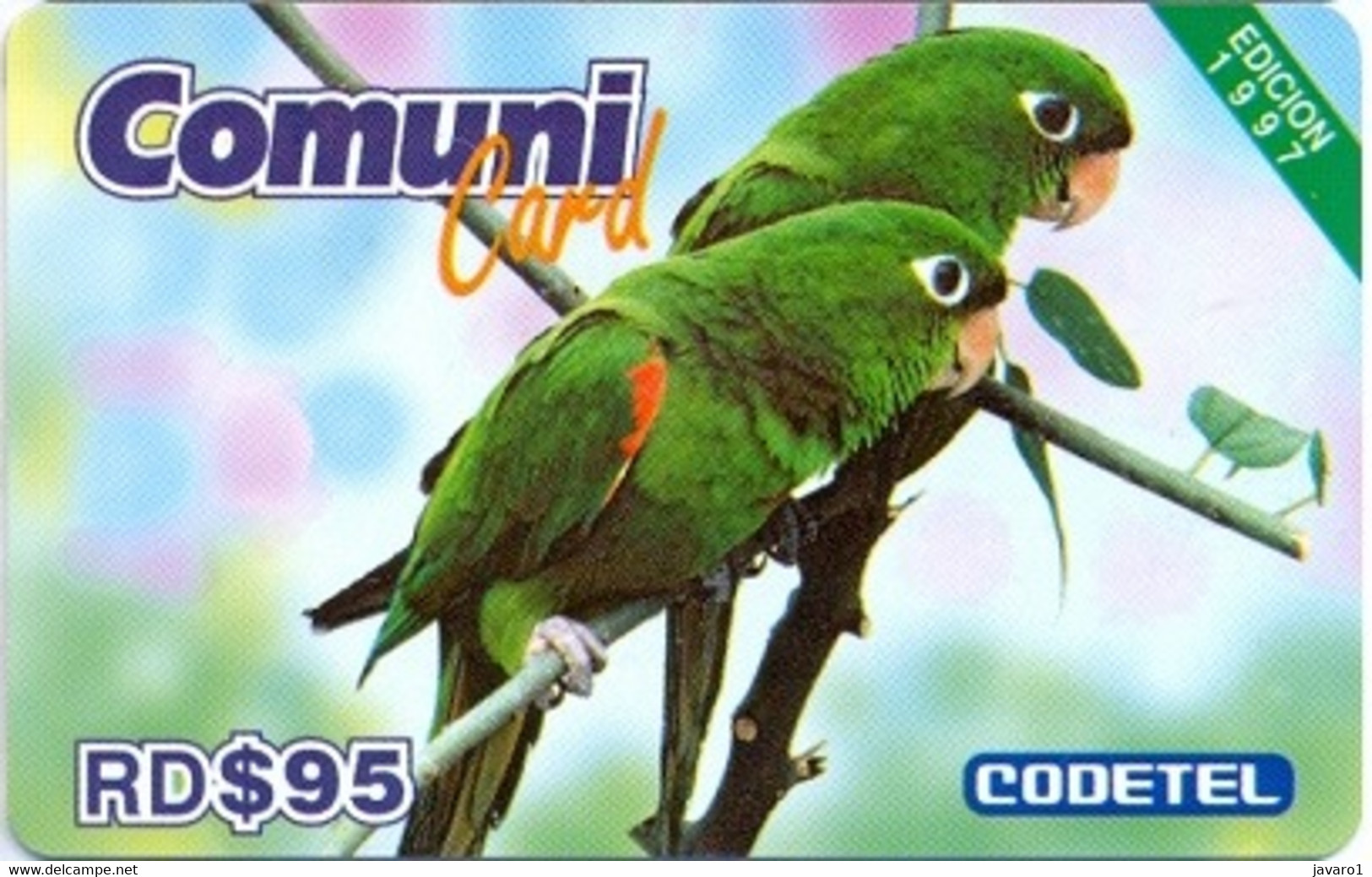 CODETEL : DMC020 RD$95 Comuni Card Ed.97 Bird USED Exp: 3 MONTHS - Dominicana