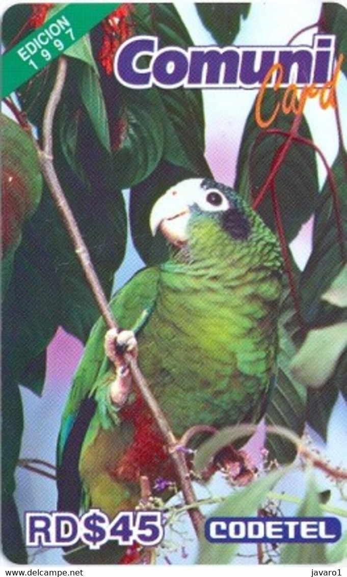 CODETEL : DMC019 RD$45 Comuni Card Ed.97 Bird USED Exp: 3 MONTHS - Dominicana