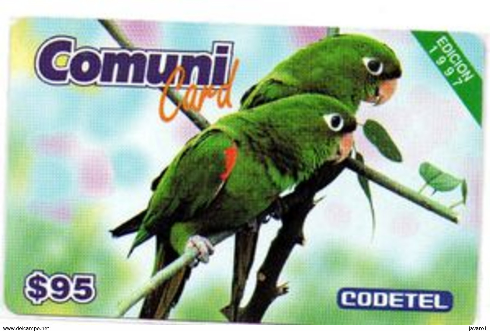 CODETEL : DMC016 $95 Comuni Card Ed.97 Bird USED Exp: 3 MONTHS - Dominicana