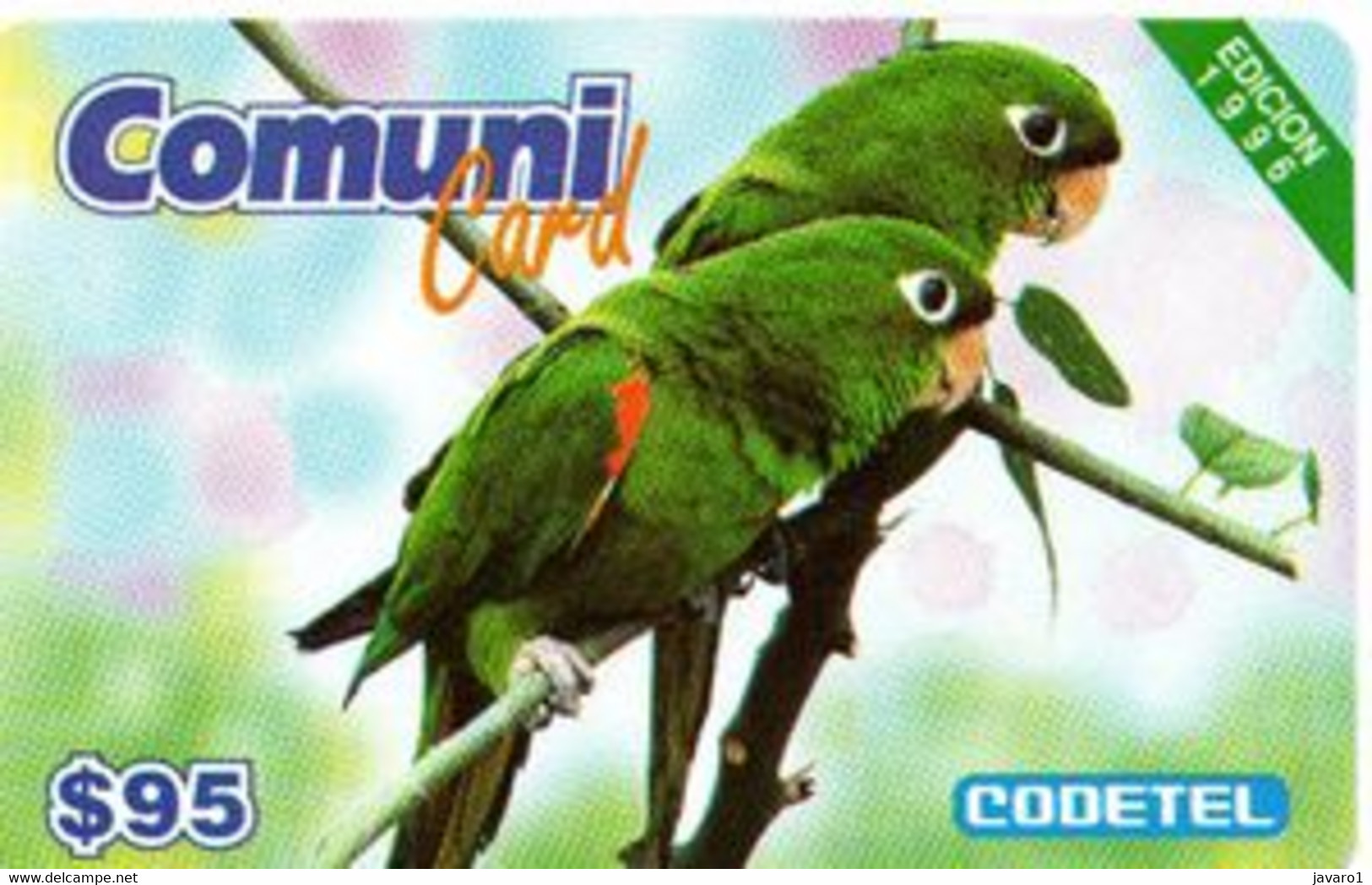 CODETEL : DMC008 $95 Comuni Card Ed.96 Bird USED Exp: 31 MAR 1997 - Dominik. Republik