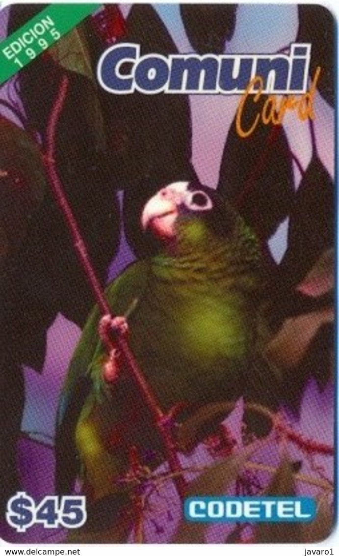 CODETEL : DMC003A $45 Comuni Card Ed.95 Bird DARK USED Exp:  31 ENE 1996 - Dominicana