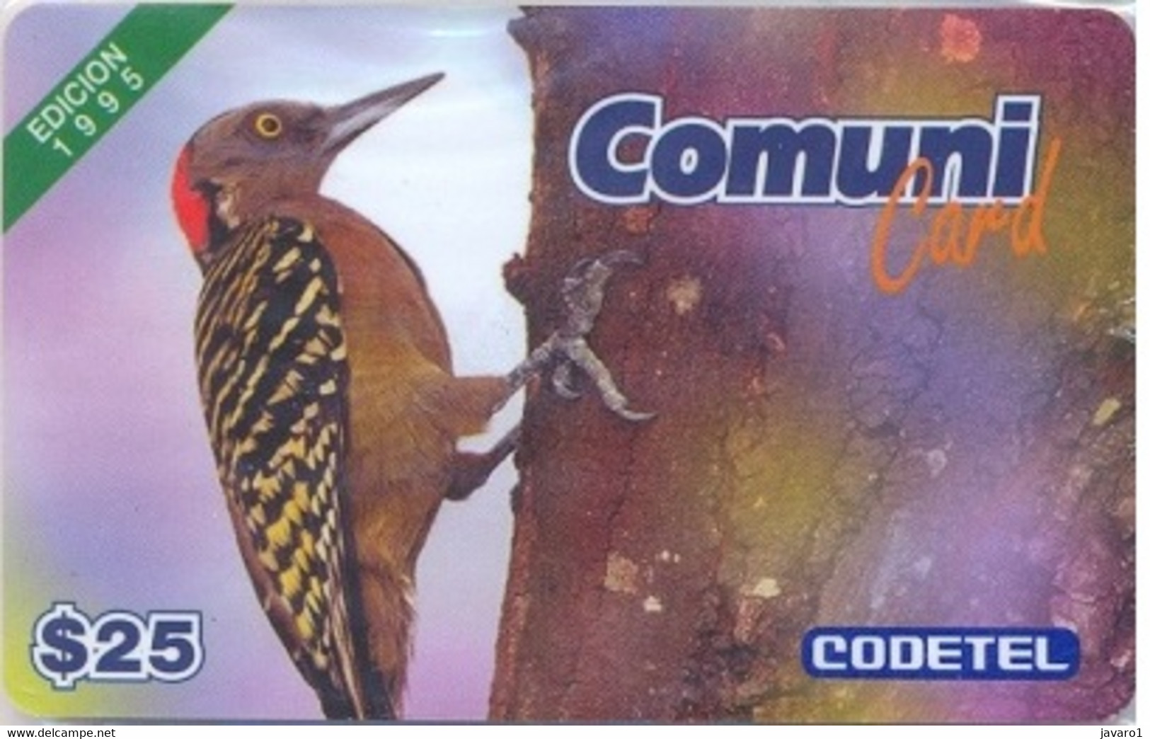 CODETEL : DMC002 $25 Comuni Card Ed.95 Bird MINT Exp: 31 DEC 1996 - Dominicaanse Republiek