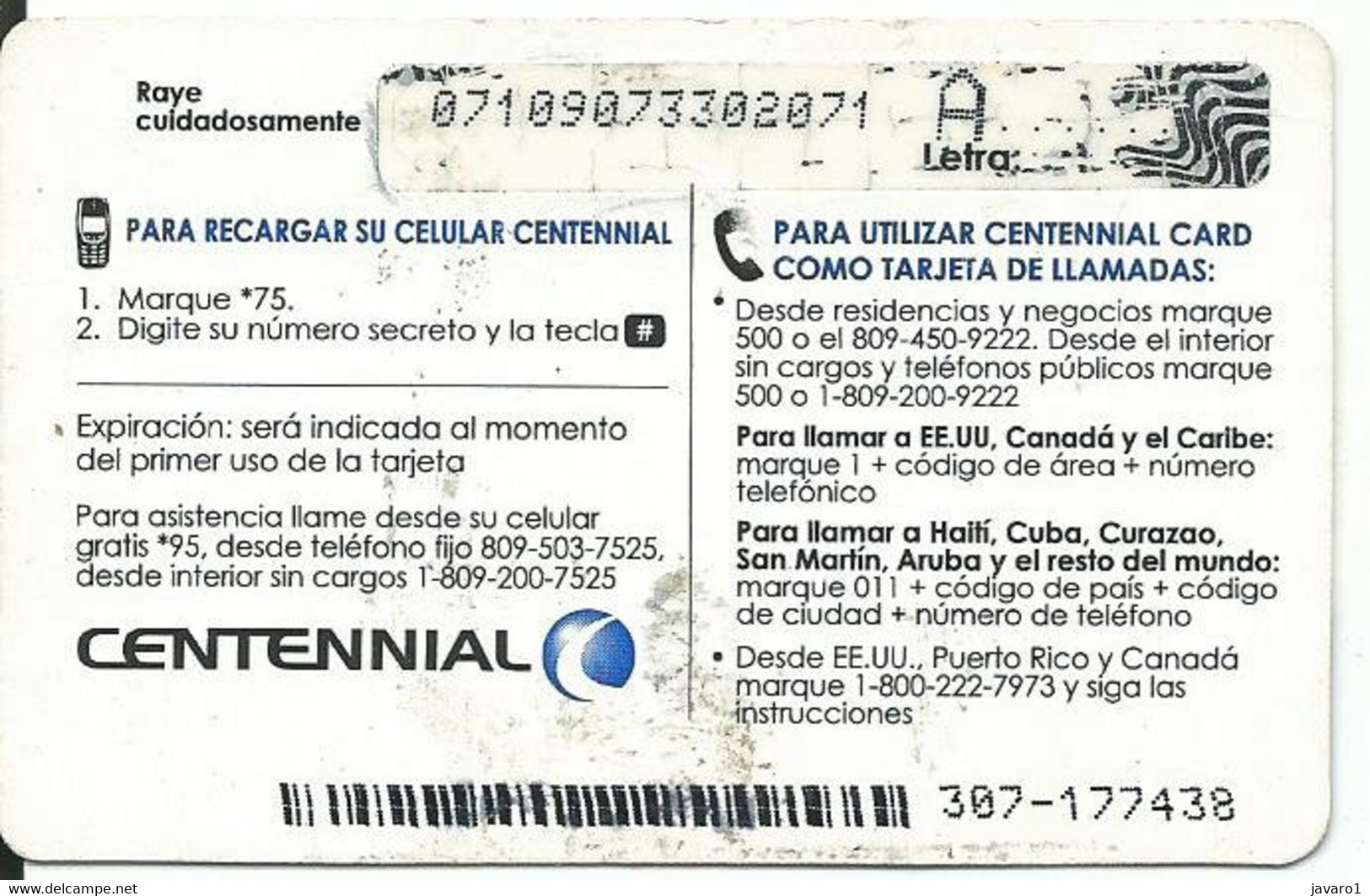 CENTENNIAL : DCE10 $50 CENTENNIAL ARMA LA PALABRA Y GANA USED - Dominicana