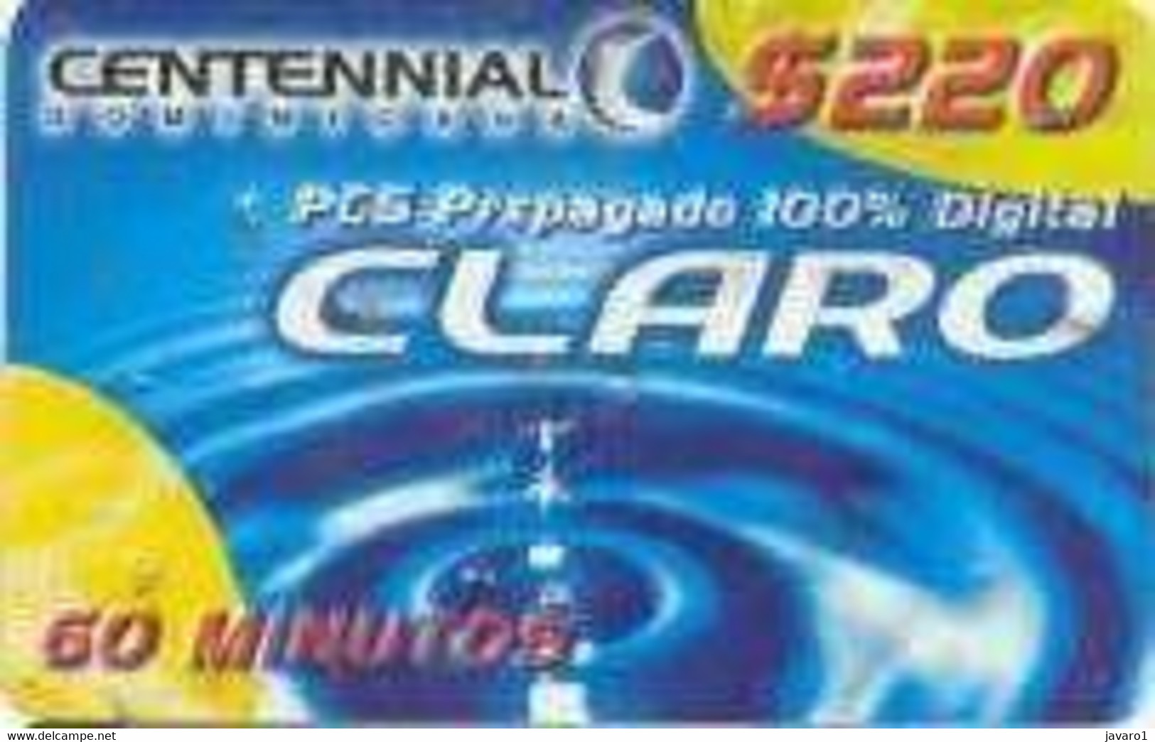 CENTENNIAL : DCE01B $220 60min. CLARO Waterdrop USED - Dominicaanse Republiek