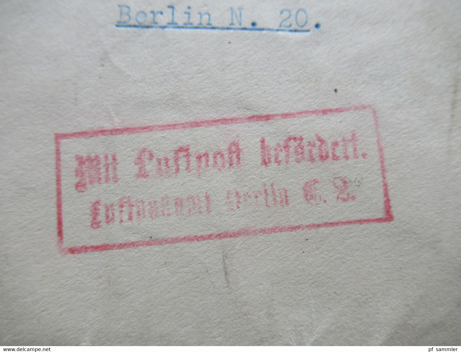 1930 Air Mail LuPo Marken Nr. 119 U. 121 Standart Electric Trading Lahore - Berlin. Roter Stp. Mit Luftpost Befördert - 1911-35  George V