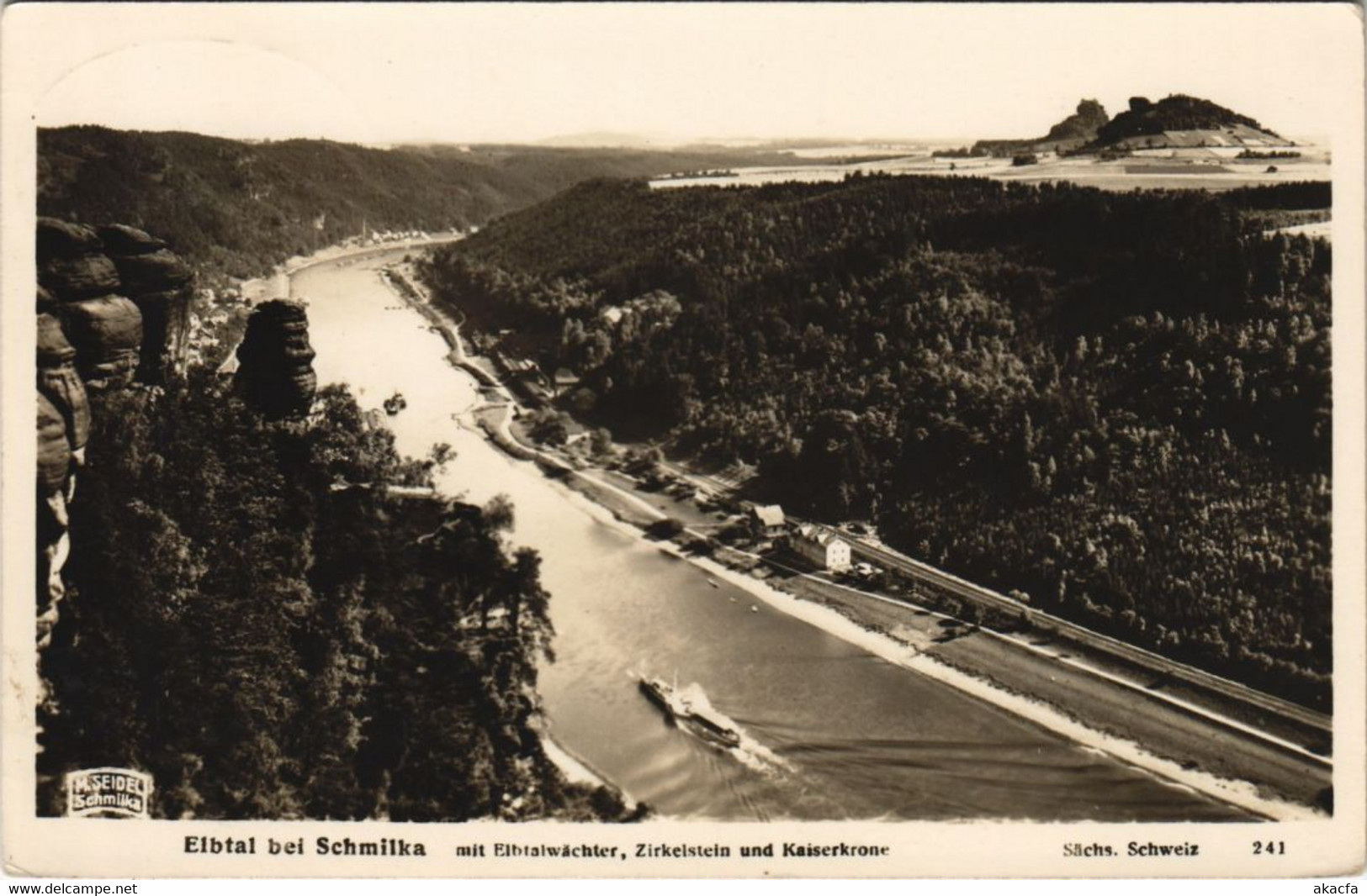 CPA AK Elbtal Bei Schmilka Mit Elbtalwachter Und Zirkelstein GERMANY (1080114) - Schmilka